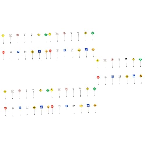 ibasenice 70 STK Zubehör für Mikrolandschaften Mini-Verkehrsbarriere Spielset mit Straßenschildern Modelle Kinderspielzeug ABS-Verkehrszeichen Mini-Verkehrszeichen Puzzle Sandkasten vorgeben von ibasenice