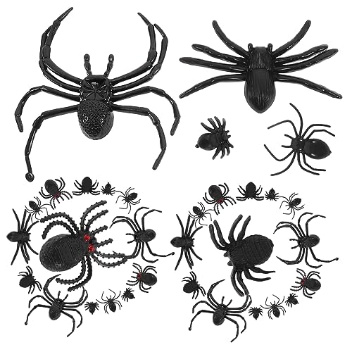 ibasenice 70 Stück Halloween- Kakerlake Falle Mini-Fake-Spinne Schlangenstreich Halloween Halloween assecoires funnytoys Streichmodell Spinnenschmuck Plastik Black von ibasenice