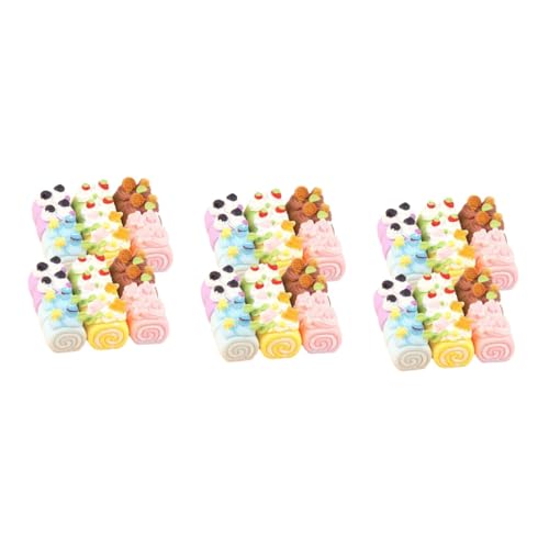 ibasenice 72 STK Nachgemachter Macaron-Kuchen Schmücken Miniaturspielzeug Mini-Spielzeug Miniaturen Mini-dessertkuchen-dekor Mini-hausdekorationen Mini-Essen Lebensmittel Harz Puppenhaus von ibasenice
