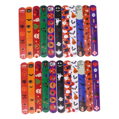 ibasenice 72 Stück Halloween Slap Bands Teiliges Armband mit Halloween Motiven für Partys Spaß und Spiel als Mitgebsel für Kindergeburtstage von ibasenice