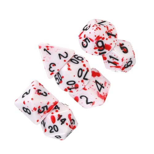 ibasenice 7St Blut Würfel Requisitenwürfel Bühne unzerbrechliche Dekoration Halloween-Deckel Schleifen co Halloween Party Halloween Halloween-Tischwürfel Festliche Blutwürfel Acryl von ibasenice