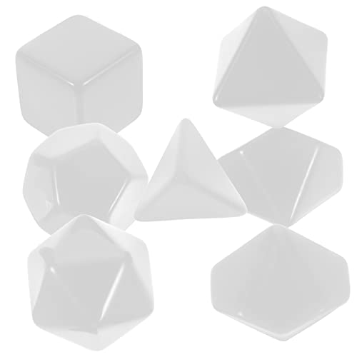 ibasenice 7st RPG Leere Würfel DIY Zubehör Würfel DIY Versorgung Zubehör Für Die Würfelherstellung Geschichtenwürfel Mehrseitige Würfel Kunststoff-würfel-Requisite Partywürfel Plastik Weiß von ibasenice
