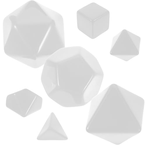 ibasenice 7st RPG Leere Würfel Selbstgemachte Würfel Partywürfel Würfel Liefern Brettspiel Würfel Spielwürfel Selber Machen Zubehör Für Die Würfelherstellung Würfel Mehrseitig Plastik Weiß von ibasenice