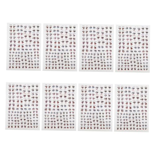 ibasenice 8 Blatt Selbstklebende Augen Decals für Puppen Kreative Bastelaccessoires für Figuren und Kunstprojekte von ibasenice