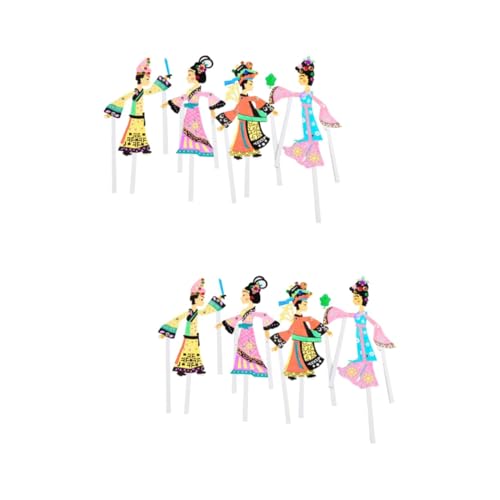 ibasenice 8 STK chinesisches traditionelles Spielzeug Papierpuppe Spielzeuge Kinderspielzeug Performance-Requisitenspielzeug Chinesisches Schattenpuppenspiel Handbuch Kunsthandwerk von ibasenice