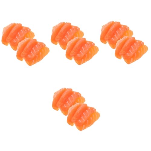 ibasenice 8 Stück Simulations-Lachs-Sushi-Teller-Dekorationen Künstliches Fleisch Für Die Präsentation Simulierte Lachs-Requisiten Simulationslebensmittel Lachs-Lebensmittelmodelle von ibasenice