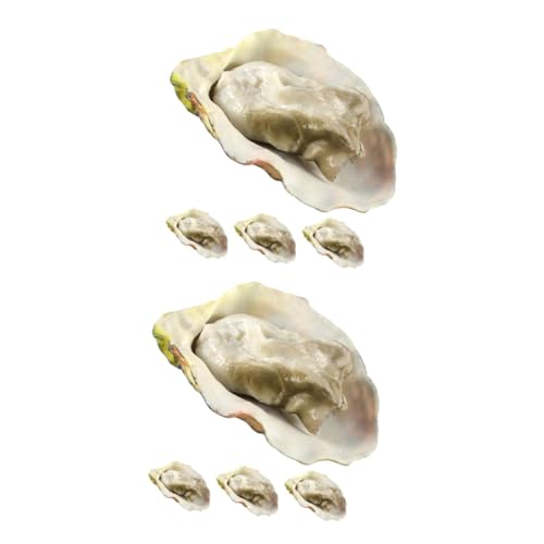 ibasenice 8 STK Simulierte Austern Spielzeuge Schlüsselanhänger-Zubehör grillzubehör Küchen-Foto-Requisite Simulation Austernprop Original Modell Jakobsmuschel Lebensmittel von ibasenice