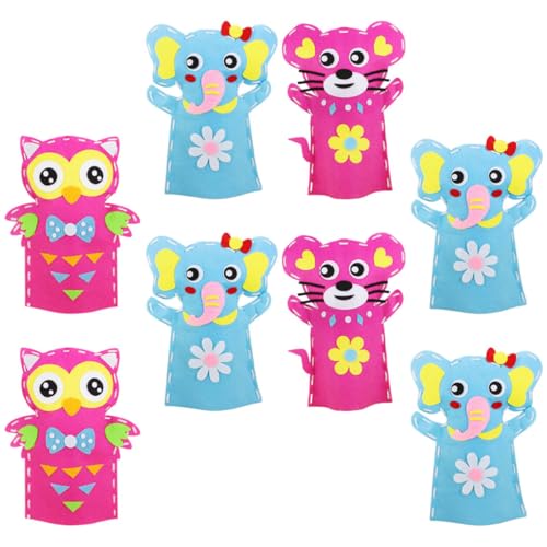 ibasenice 8 Sets DIY Tierhandpuppe Kinderspielzeug Puppen Kinderstrümpfe Die Marionetten Outdoor Handpuppenherstellung Handpuppenspielzeug Lustiges Handgemachtes Vlies von ibasenice
