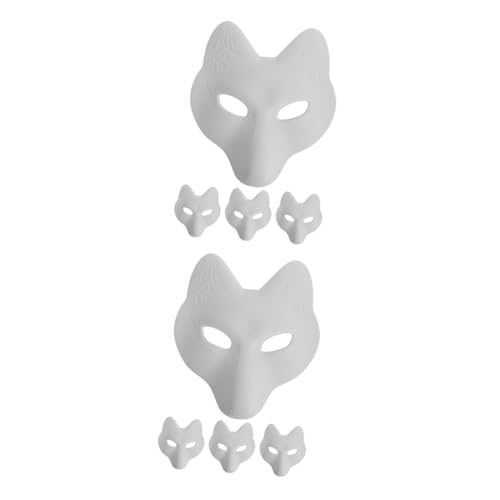 ibasenice 8 Stk Fuchs Maske Gesichtsmaske halloween maske Outfit Fuchskostüm Maskerade-Kostüm-Cosplay-Zubehör weiße Maskerademaske Abschlussball bilden Japan Requisiten Kleidung Pu von ibasenice
