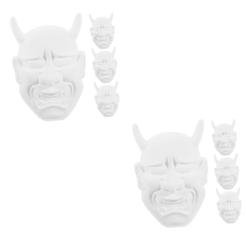 ibasenice 8 Stk leere Maske halloween maske halloween-maske helloweenmaske schmücken Maskerade-Maske PVC-Maske Maske für DIY bilden Hörner Geschenk gemalt Kind Make-up-Kostüm-Requisiten Weiß von ibasenice