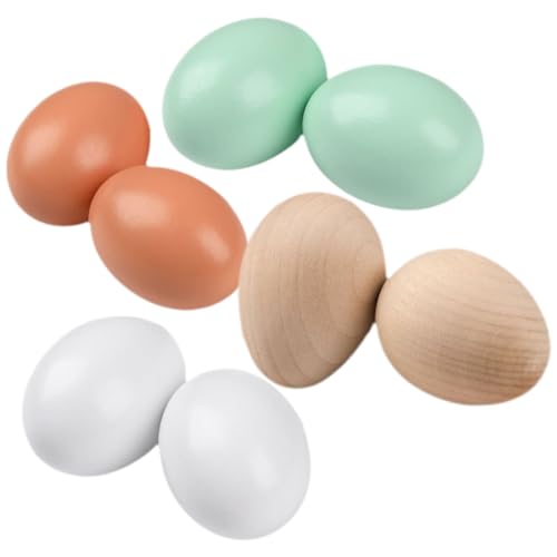 ibasenice 8 Stück Eierdekorationen Ostereier Easter Egg Decoration Ostereier für Ostereier basteln gefälschtes Ei Heimdekoration Ei-Ornamente aus Holz kleine Leere Holzeier von ibasenice