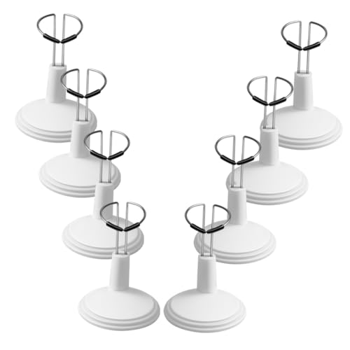 ibasenice 8 Stück Mini -Puppenstand Puppenständergestell Aktionsfigur Steht Mini-Puppen-Ausstellungsständer Puppen-Display-Halterung Figurenhalter Spielzeuganzeigestand Rostfreier Stahl Weiß von ibasenice