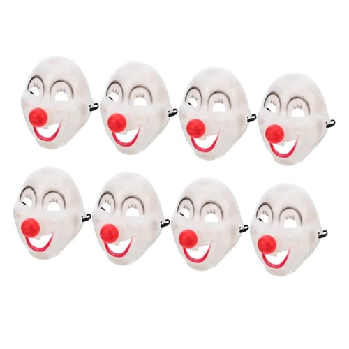 ibasenice 8 Stück PVC Clownmasken Vollgesicht Kostümmasken Wiederverwendbar Unisex für Karneval Halloween Fasching von ibasenice