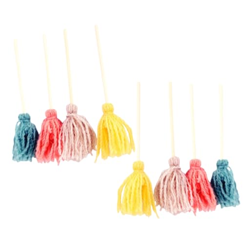 ibasenice 8 Stück Puppenhausbesen Kinderspielzeug Ornamente Für Puppenhausmöbel Mini Spielzeughaus Mini Mopp Modelle Miniatur Puppenhaus Mops Puppenhausbedarf Puppenhaus Mopp von ibasenice