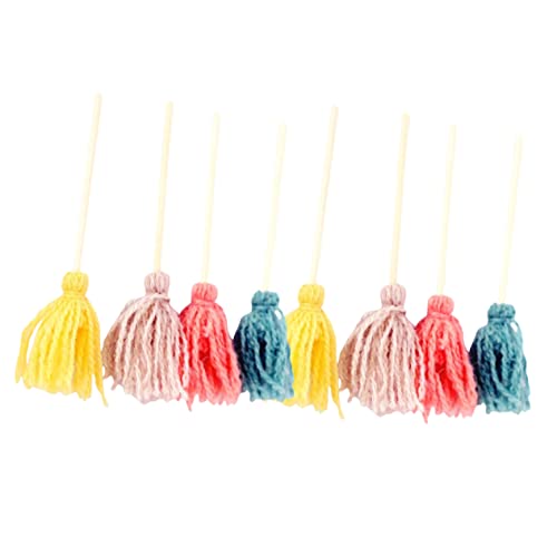 ibasenice 8 Stück Puppenhausbesen Spielzeughaus Ornament Puppenhausmöbel Puppenhaus Mops Miniaturmöbel Kinderspielzeug Puppenhaus Reinigungsmopp Mini Mops Halloween Miniatur Mopp von ibasenice