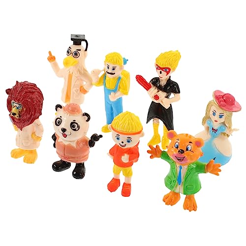 ibasenice 8 Stück Puppentier Ornamente Mini Menschenfiguren Kinderpuppenspielzeug Kleine Zimmerverzierung Partyspielzeug Tierpuppenstatue Actionfigur Geburtstagspuppen PVC von ibasenice