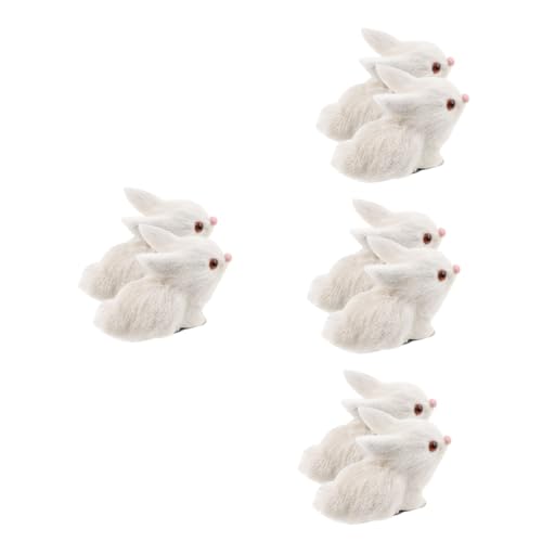 ibasenice 8 STK Simulation Kaninchen Spielzeuge Mini-kuscheltiere Sachen Flauschiger Kaninchenplüsch Kuscheltiere Aus Dem Wald Kaninchenfiguren Plüschpuppe Plastik Hase Gefälscht Weiß Kind von ibasenice