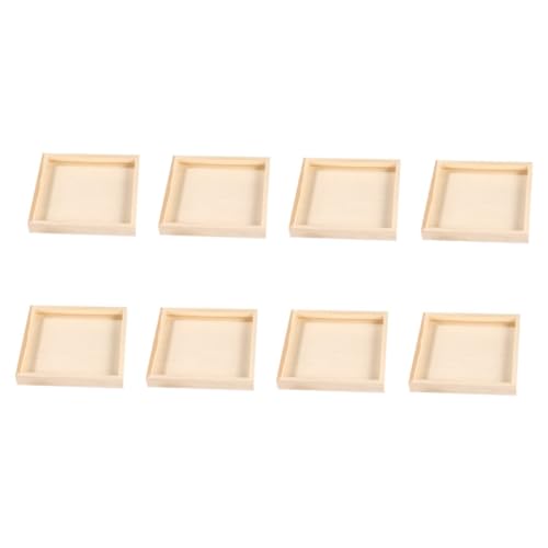 ibasenice 8 Stück Teiliges Holz Boxen Aufbewahrungstabletts für Holzwürfel Puzzle Robuste Praktische Aufbewahrung Naturfarbene Spezialtabletts für Blockpuzzle Langlebig und Vielseitig von ibasenice