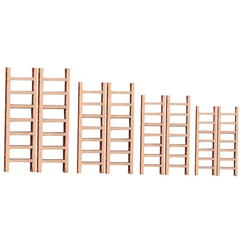 ibasenice 8 Stück Teiliges Mini Holzleiter für Puppenhaus Realistische Micro Landschaft Garten Dekoration Detailreiche Miniatur Möbel Vielseitige Deko für Miniaturgärten und Wohnräume von ibasenice