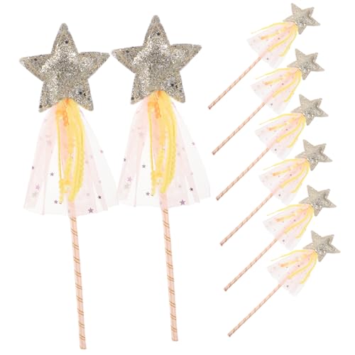 ibasenice 8 Stück Teiliges Prinzessin Stern Zauberstab mit Glitzer und Pailletten Robuste Feenstäbe für Kleine Mädchen für Kostüm Cosplay Bühnenauftritte und Partyspaß von ibasenice