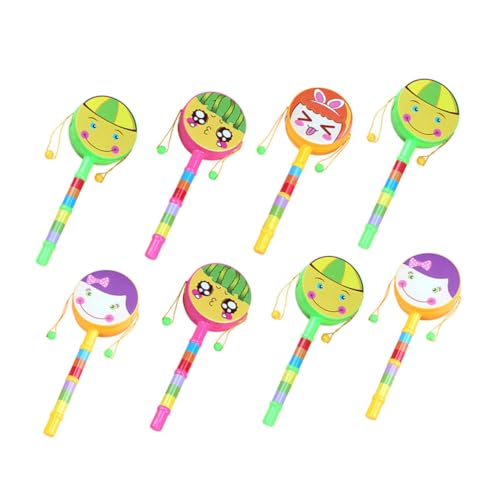 ibasenice 8 Stück Teiliges Trommelset Cartoon Musikinstrument für Kreative Früherziehung Fördert die Motorik und Koordination Neugeborene und Kleinkinder Farblich Zufällig von ibasenice