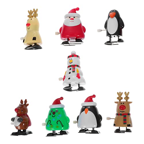ibasenice 8 Stück Weihnachtliches Aufziehspielzeug wackelt Dekorationen für kinderspielzeug Fun Toy Toys Toy Set Uhrwerk-Cartoon- Weihnachtsfeier liefert Eisen von ibasenice