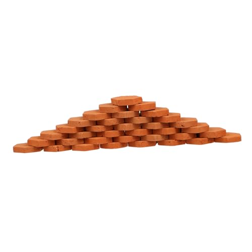 ibasenice 80 Stück Teiliges Miniatur Ziegelsteine Rote Bausteine für Sandtisch Puppenhaus Architekturmodell DIY Mikro Landschaft Geeignet für Modellbau Schule Garten Geschenk für Bastler von ibasenice