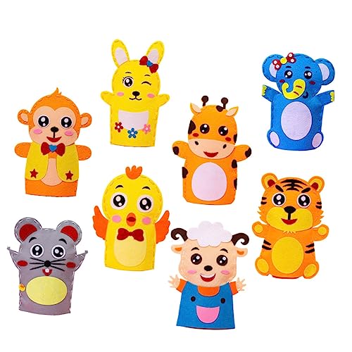 ibasenice Handpuppen-bastelset – 8-teiliges Puppenbauset Für Kinder Mit Stoffwebmaterialien Lernspielzeug Für Frühes Lernen von ibasenice