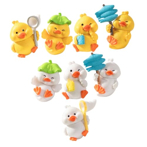 ibasenice 8St Mini-Harz-Enten-Ornament Entendekor Figuren Frösche Plüschtiere Ente, du Figur klein pflanzendeko gartenfigur Bastelzubehör Mikrolandschaft Zubehör Miniaturdekoration Harz mini von ibasenice