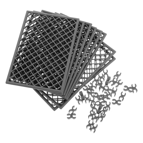 ibasenice 8St Schutznetz Eisendraht transparenter Emitter Mini-Dekoration Sprinkler-Emitter Mini Zaun Gefängnis Zaun Mini-Zaunstütze Spielzeugversorgung mit Bausteinen Plastik Dark Grey von ibasenice