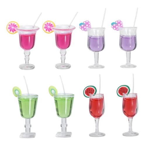 ibasenice 8pcs Fruchtcocktail Margarita Mini-wasserbecher Cocktails Miniatur-Cocktail-Ornament Wein Bier Dekorationen Kleine Essensdekoration Miniaturszenendekore Mini-hausversorgung Harz von ibasenice