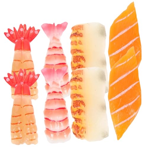 ibasenice 8st Sushi-Simulation Mini-lebensmittelspielzeug Gefälschtes Sashimi Sushi-Probe Gefälschter Lachs Realistisches Essen Sushi Sushi-Fotografie-Requisiten PVC Japan Künstlich Kind von ibasenice