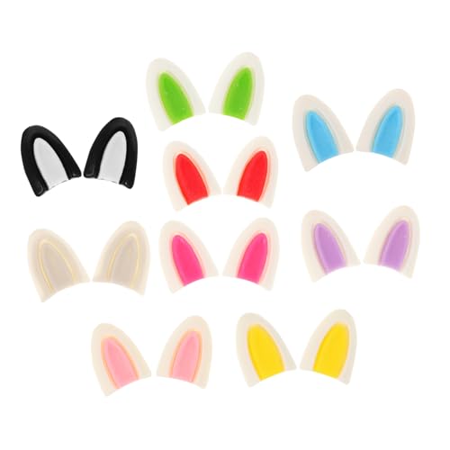 ibasenice 9 Paare Puppenohrzubehör Häschenohr-Anhänger zum Selbermachen Hasenarmband Anhänger für Armbänder Hasenohren zum Basteln Kaninchen-Anhänger Ostern zappeln Reize Harz von ibasenice