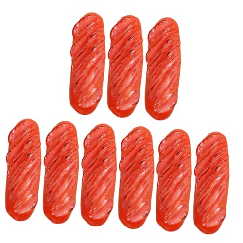 ibasenice 9 STK Simulierte Wurst Hot Dogs Hotdogs realistisches Hot-Dog-Modell Simulations-Hot-Dog-Modell Lebensmittel Grillwurst Kühlschrankmagnet gefälschtes Essen schmücken PVC rot von ibasenice