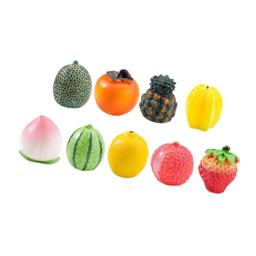 ibasenice 9 Stück Mini-Fruchtmodell gefälschte Fruchtverzierung Layout-Szenendekor falsche Früchte Miniatur-Fake-Obst künstliche Orangendekoration Mini-Obstspielzeug gefälschte Zitrone Harz von ibasenice