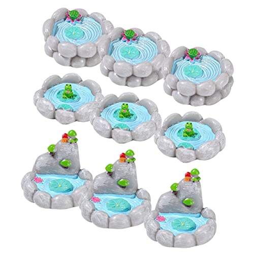 ibasenice 9 Stück Mini-Gartenpool miniaturfiguren miniaturen Figuren Puppenhaus-Miniaturen Schwimmbad-Ersatzskimmer Teich Mikro-Landschaftsgartendekoration Mini-Landschaftshandwerk Harz von ibasenice