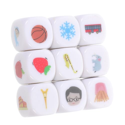 ibasenice 9 Stück Puzzle-Spielwürfel die Sammelwürfel sechsseitige Würfel Geschichte Würfel Multifunktionswürfel brettspiele Würfel Lernen Storytelling-Zubehör Sprachlern-Prop Acryl von ibasenice