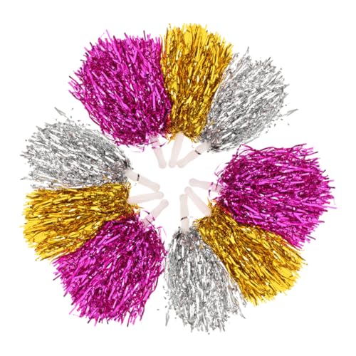 ibasenice 9 Stück Teiliges Cheerleader Pompons mit Griff Langlebige und Wiederverwendbare Hand pompoms in Gold Silber für Sportveranstaltungen Tanz Basketball und Fußballspiele ibasenice 9 Stück Teiliges Cheerleader Pompons mit Griff Langlebige und Wiederverwendbare Hand pompoms in Gold Silber für Sportveranstaltungen Tanz Basketball und Fußballspiele von ibasenice