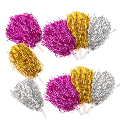 ibasenice 9 Stück Teiliges Cheerleading Poms in Gold Silber Glänzender Oberfläche Wiederverwendbar für Sportevents Tanzpartys und Outdoor aktivitäten ibasenice 9 Stück Teiliges Cheerleading Poms in Gold Silber Glänzender Oberfläche Wiederverwendbar für Sportevents Tanzpartys und Outdoor aktivitäten von ibasenice