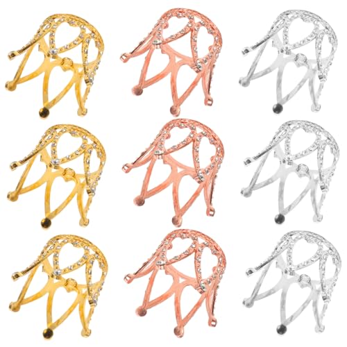 ibasenice 9 Stück Teiliges Kronen Cupcake Toppers Mini Tiara Kuchen Dekorationen mit Strass für Mädchen Geburtstagsfeier Hochzeit Kuchen Zubehör Einfach Anzubringen Leichter Kronen von ibasenice