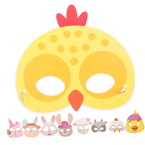 ibasenice 9 Stück Teiliges Papiermasken Tiermasken für Partys und Fotorequisiten Hautfreundlich Wiederverwendbar für Ostern Karneval Cosplay und Mehr von ibasenice
