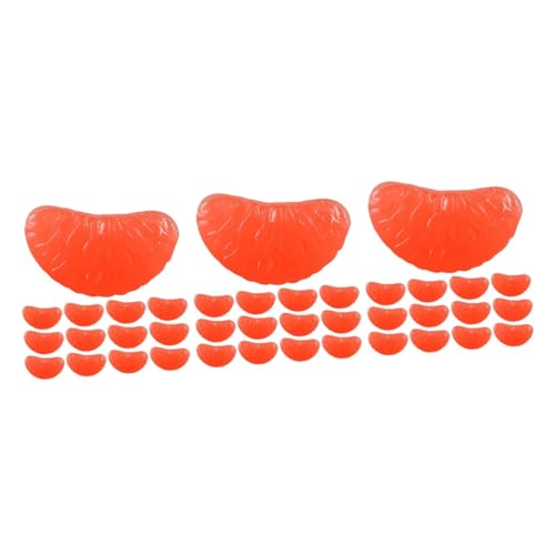 ibasenice 90 STK Grapefruit-Segment Haarnadeln Haar Klammern Kunsthandwerk Telefon Charms Mini-grapefruitscheiben-anhänger Haarnadel-Charme Handyhülle Handgefertigte Materialien Rot PVC von ibasenice