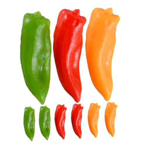 ibasenice 9 Stück Mini-künstliche Paprika Gefälschte Chilischoten Farben PVC-Material Lebensechte Simulierte Paprika-Modelle Für Heimdekoration Foto-Requisiten von ibasenice