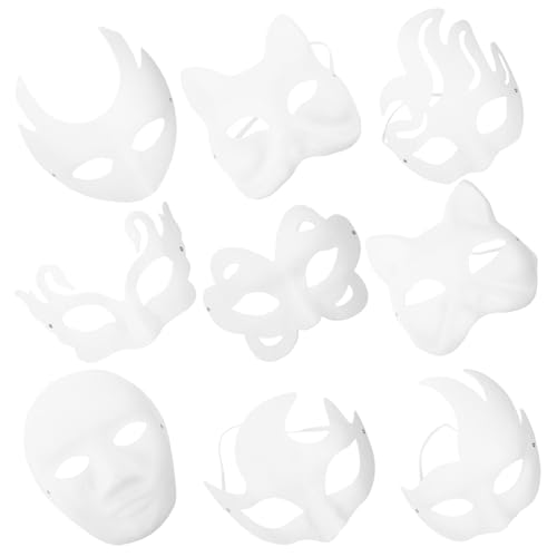 ibasenice 9st Weiße Pappmaché-maske Unfertige Papiermasken Kollagen Augenmasken Aus Weißem Papier Stütze Handgemachte Leere Masken Papiermasken Zum Basteln Tierische Maske Maskerade Liefert ibasenice 9st Weiße Pappmaché-maske Unfertige Papiermasken Kollagen Augenmasken Aus Weißem Papier Stütze Handgemachte Leere Masken Papiermasken Zum Basteln Tierische Maske Maskerade Liefert von ibasenice