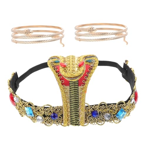 ibasenice Ägyptisches Teiliges Schlangen mit Haarschmuck und Oberarmband für Damen Wiederverwendbar als Party und Kostümzubehör für Karneval und Festival ibasenice Ägyptisches Teiliges Schlangen mit Haarschmuck und Oberarmband für Damen Wiederverwendbar als Party und Kostümzubehör für Karneval und Festival von ibasenice