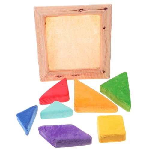 ibasenice Abnehmbares Puzzle Kissen Spielzeug für Kinder Montessori Lernspielzeug Geometrische Formen Kreatives Partygeschenk Soft Plüsch Material von ibasenice