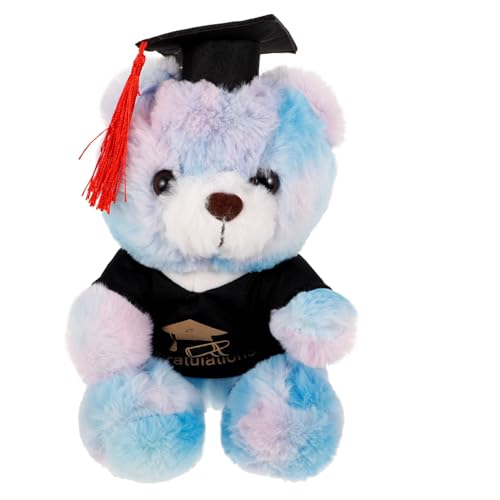 ibasenice Abschluss Bär Plüschtier mit Doktorhut Süßes Personalisierbares Kuscheltier für Graduierungsfeiern für Absolventen Schwarze Hellrosa von ibasenice