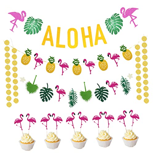 ibasenice Aloha Party Dekorationsset Hawaiian Bunting mit Schildkröten und Blätterdesign Teiliges Set für Tropisches Fest für Hochzeiten und Sommerfeiern ibasenice Aloha Party Dekorationsset Hawaiian Bunting mit Schildkröten und Blätterdesign Teiliges Set für Tropisches Fest für Hochzeiten und Sommerfeiern von ibasenice