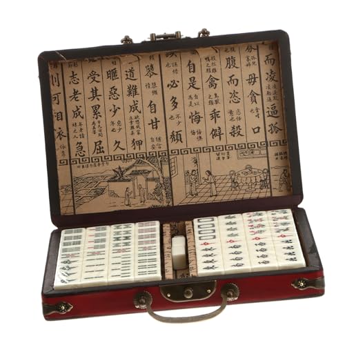 ibasenice Reise Schachbrett tragbare Requisiten für chinesisches Mahjong-Spiel Amerikanisches Mahjong Archaise Mahjong antikes chinesisches Standard-Mahjong Amerikanischer Stil einstellen von ibasenice