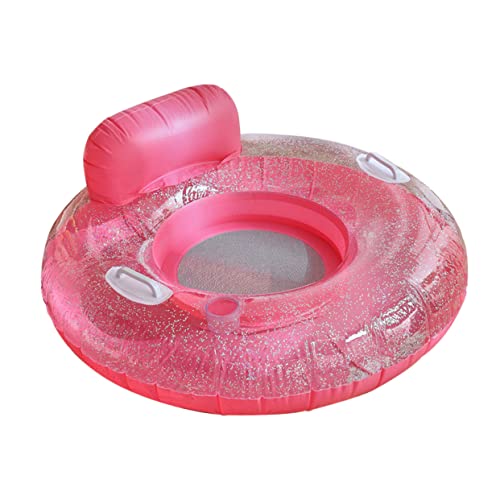 ibasenice Aufblasbarer Wasserstuhl Mit Dickem Design Und Funkelnden Pailletten Schwimmsitz Mit Getränkehalter Und Handgriffen Für Erwachsene Für Pool Und Strand von ibasenice